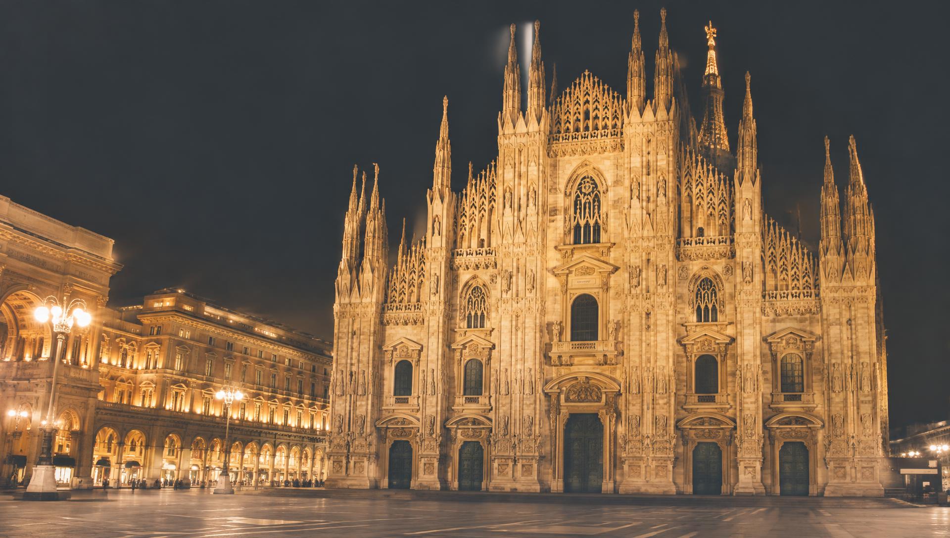 Le Duomo de Milan illuminé la nuit