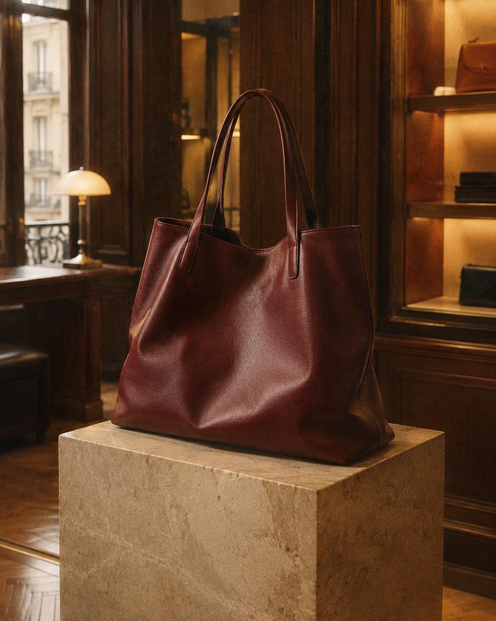 Cabas en cuir grainé Cabas en cuir grainé, Maison Verneuil — Paris